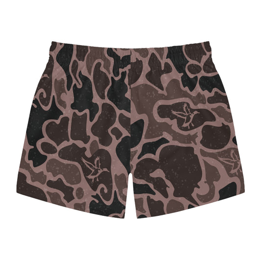 Dark Marsh Duck Camo Swim Trunks Mens