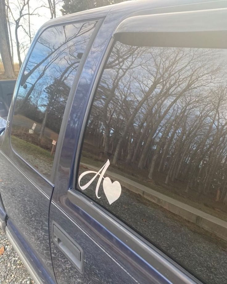 Initial with Heart Decal