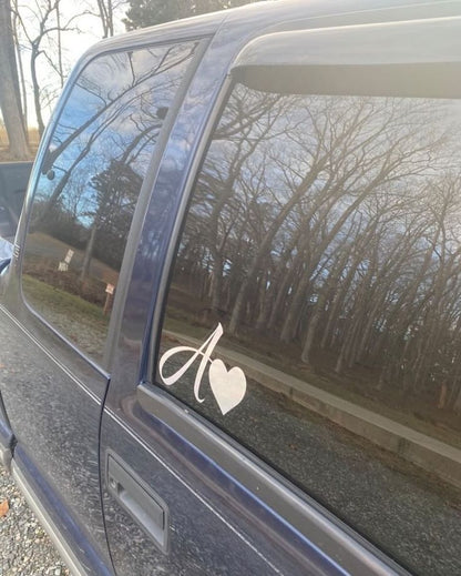 Initial with Heart Decal