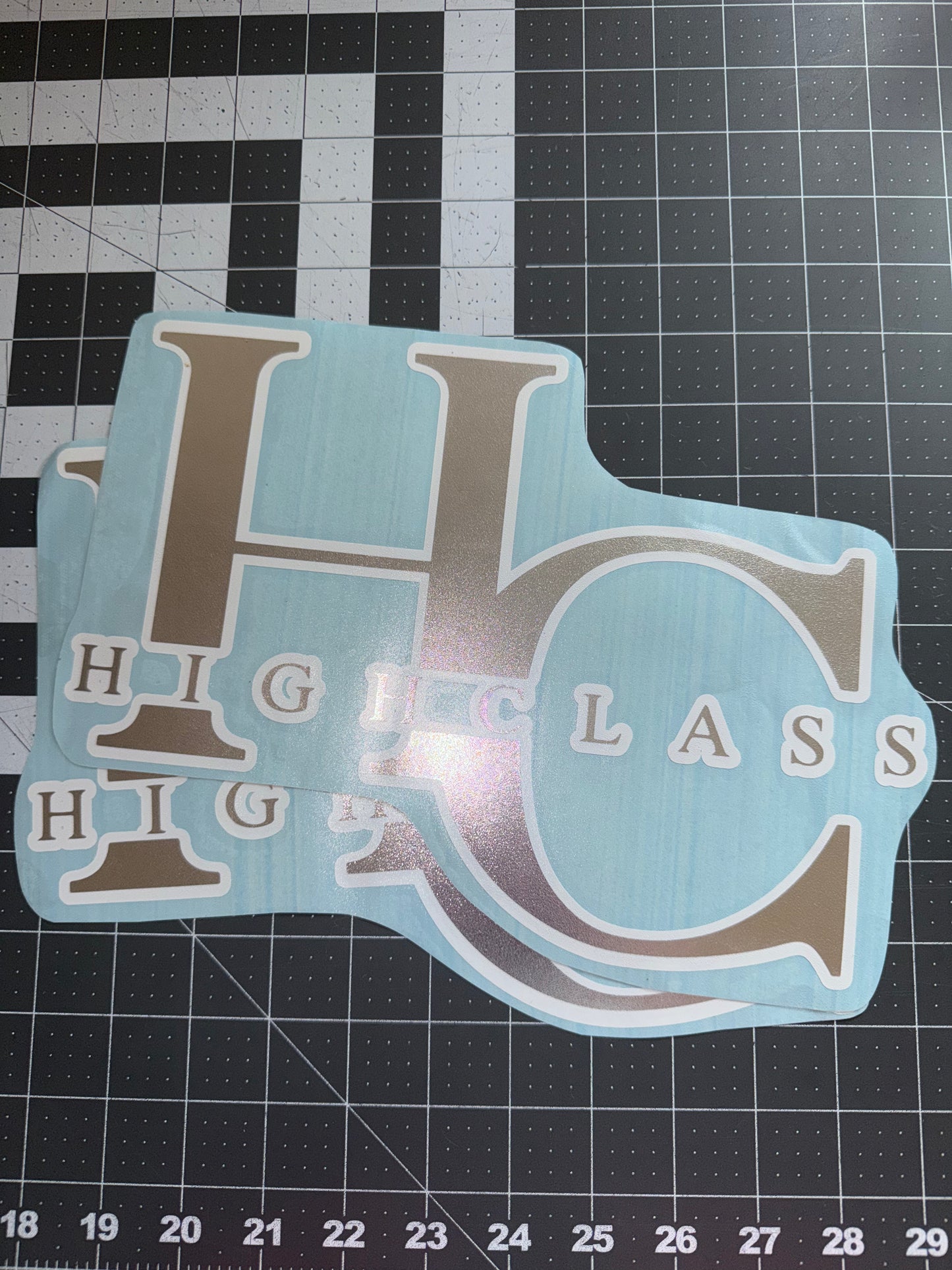 12" High Class HC Words - Chrome/White