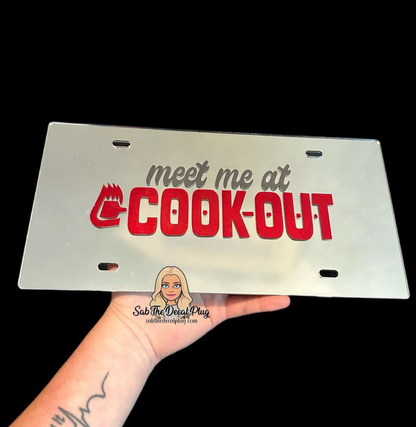 Meet Me At Cookout License Plate