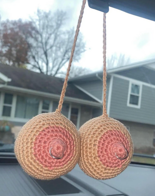 Titties Car Charm (Crochet)