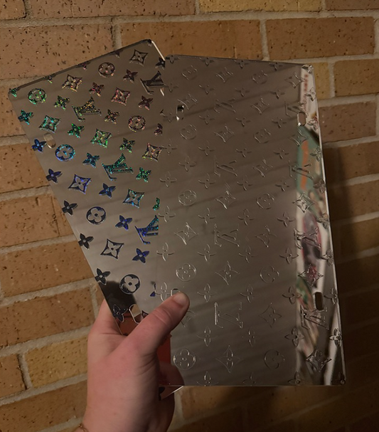 Designer Print LV Mirror License Plate