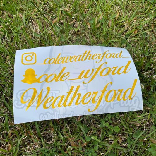 12" Bundle (Insta, Snap & Name or Phrase)