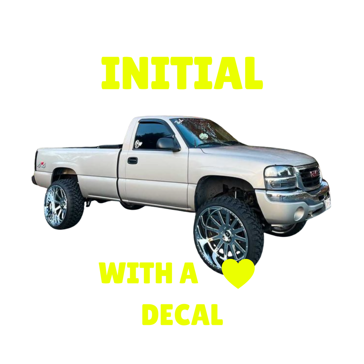 Initial with Heart Decal