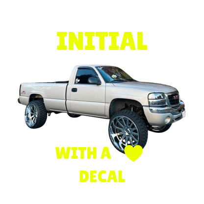 Initial with Heart Decal