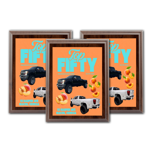 Top 50 Awards Plaques (Cherrywood Frame)